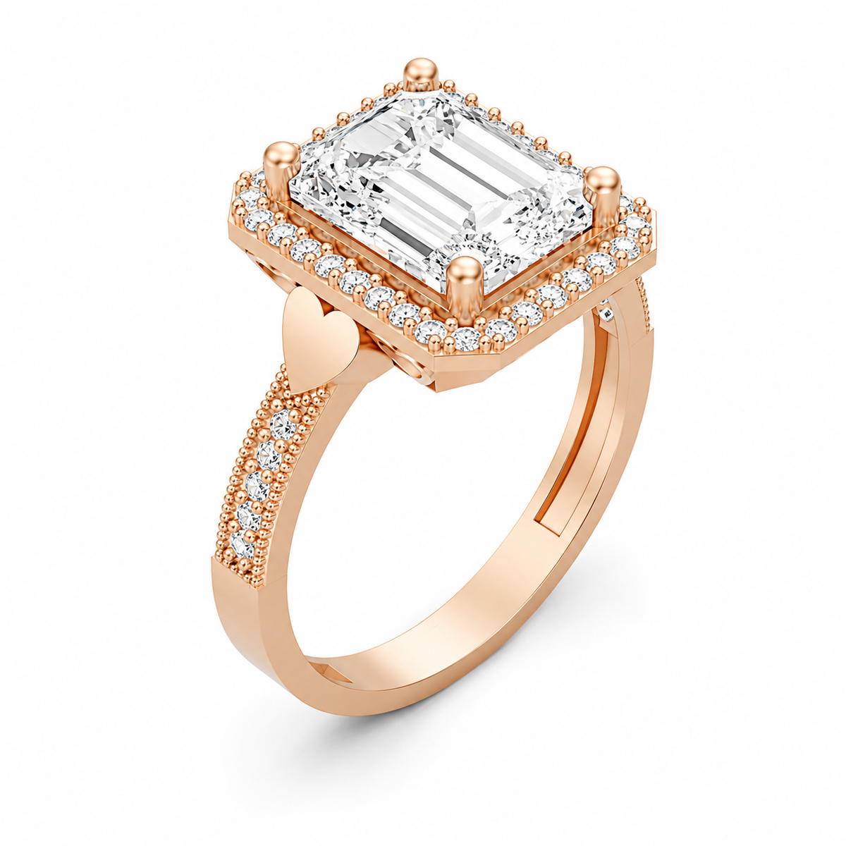 Certified Oval Lab-Grown Diamond Vintage Halo Ring