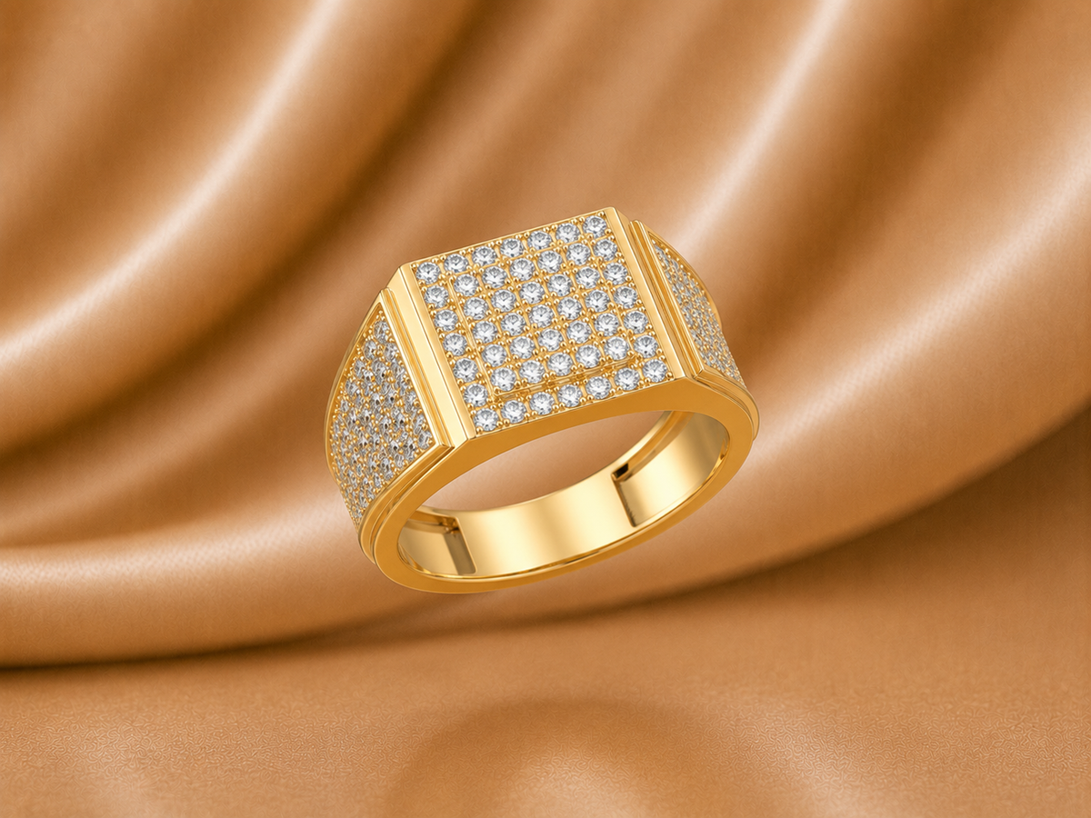 The Absolute Bold Square Natural Diamond Statement Ring