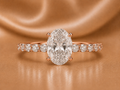 Certified Oval Centerpiece with Diamond-Encrusted Shank