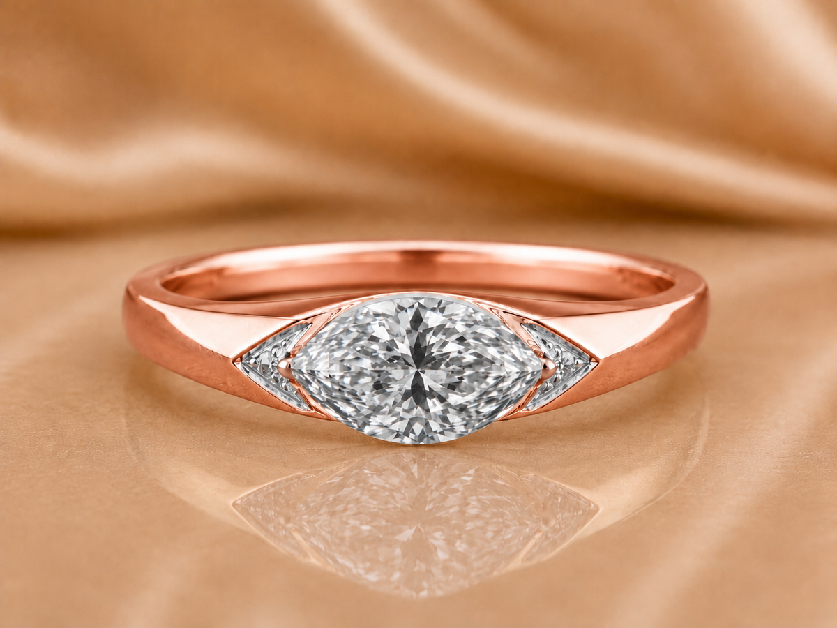 The Horizon East-West Marquise Diamond Ring