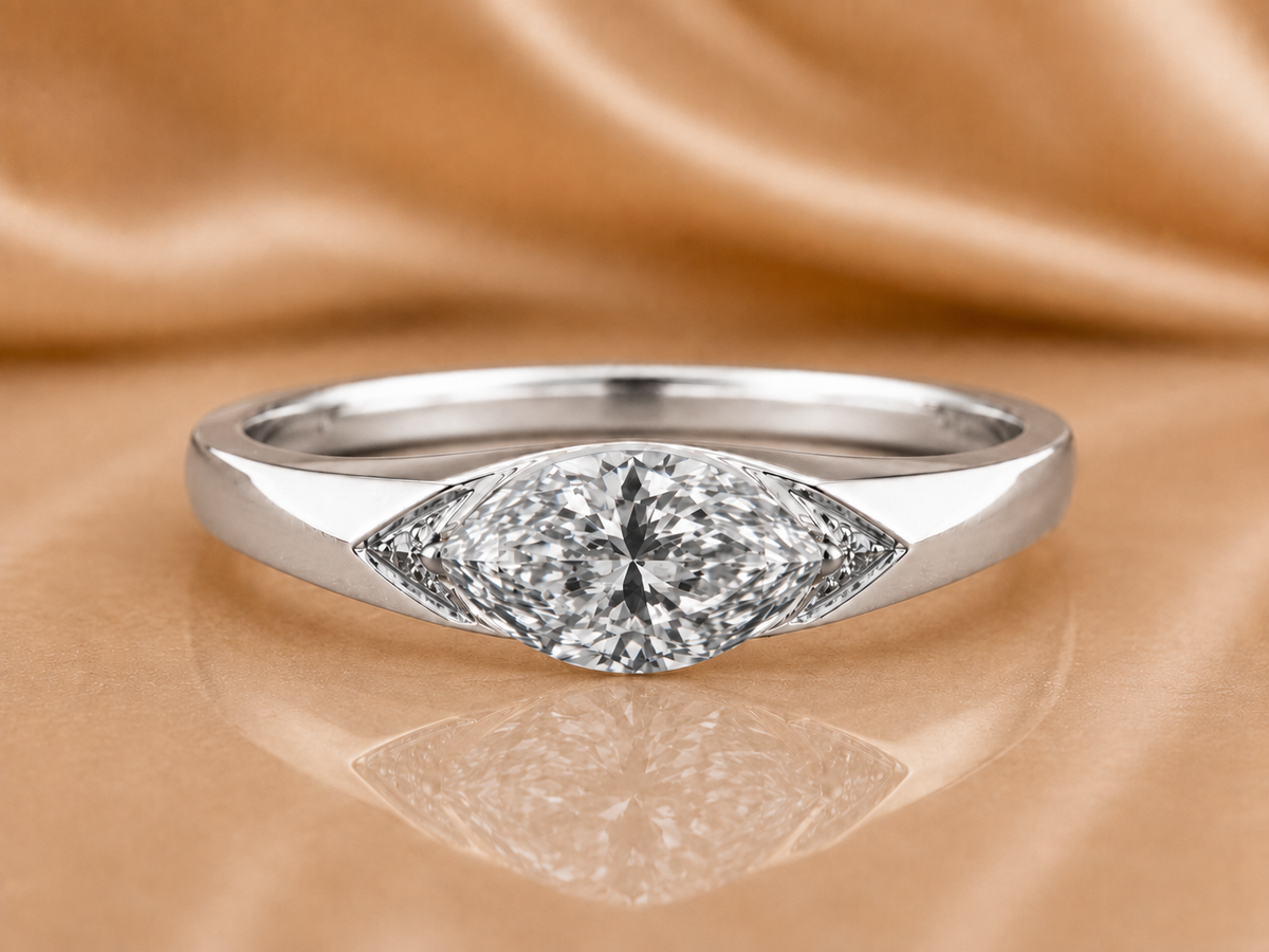 The Horizon East-West Marquise Diamond Ring