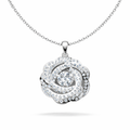 Women’s Natural Diamond Layered Floral Rosette Pendant