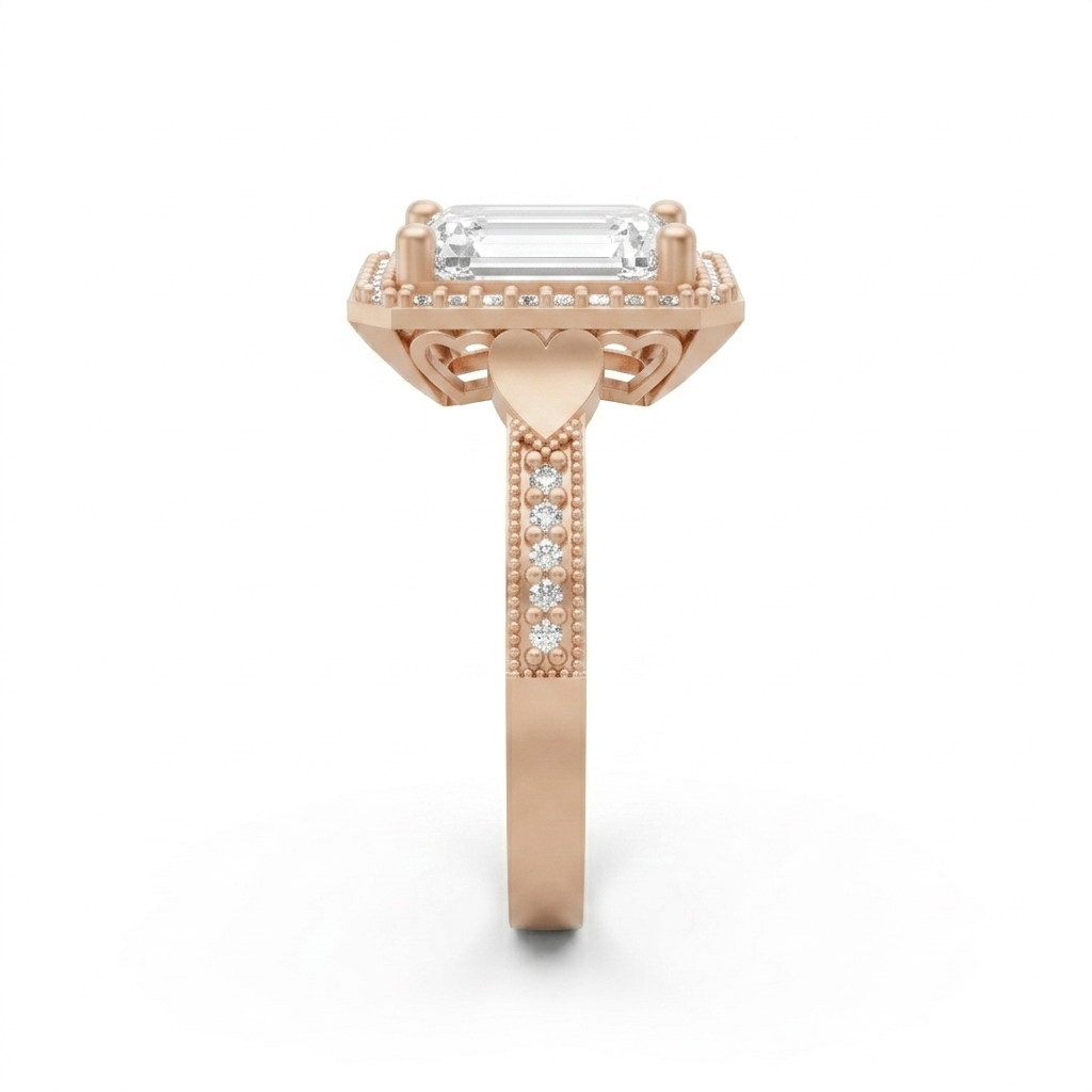 Certified Oval Lab-Grown Diamond Vintage Halo Ring