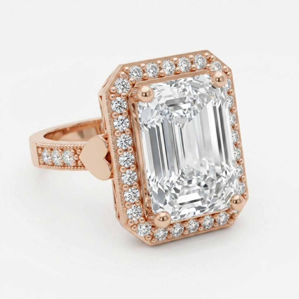 Certified Oval Lab-Grown Diamond Vintage Halo Ring