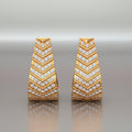 Classic Natural Diamond Ribbed Bali Hoop Earrings