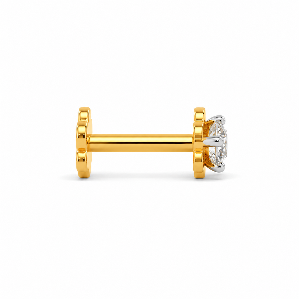 Natural Diamond Nose Pin  18K  Gold