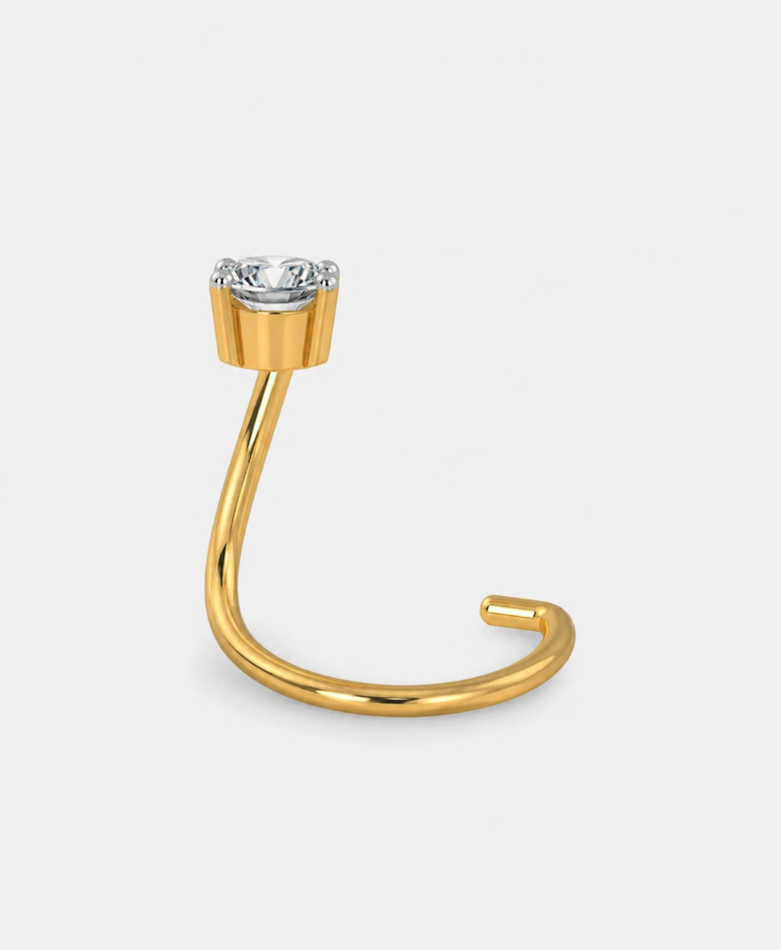 Solitaire Natural Diamond Twist Nose Pin