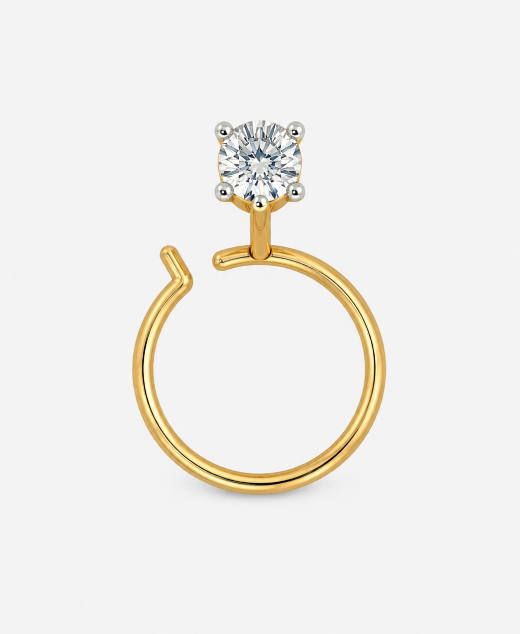 Solitaire Natural Diamond Twist Nose Pin