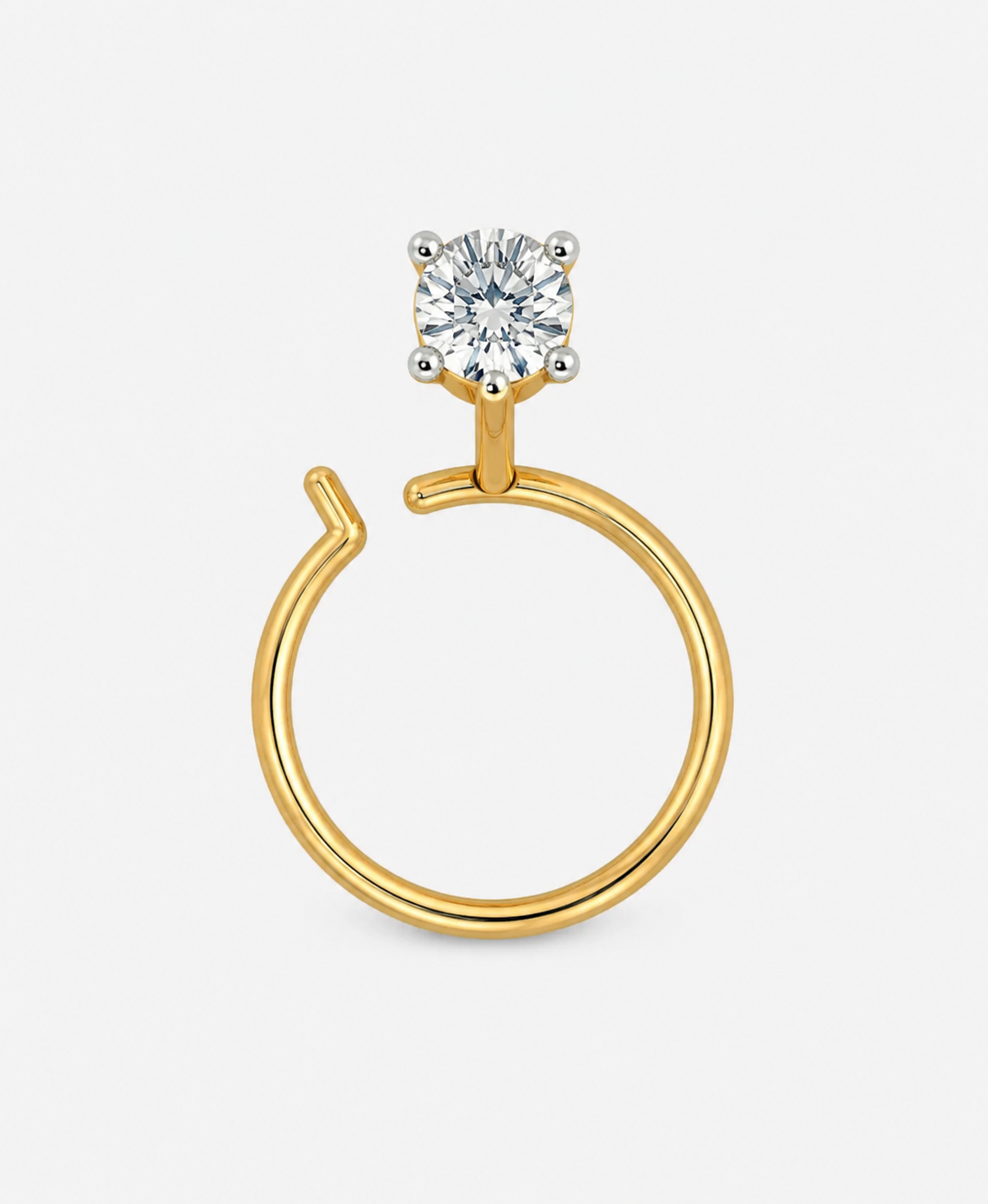 Solitaire Natural Diamond Twist Nose Pin