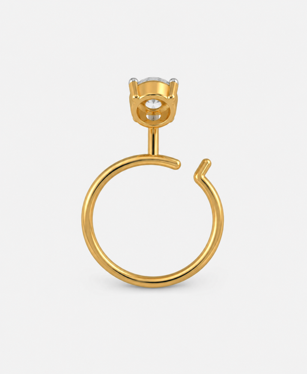 Solitaire Natural Diamond Twist Nose Pin