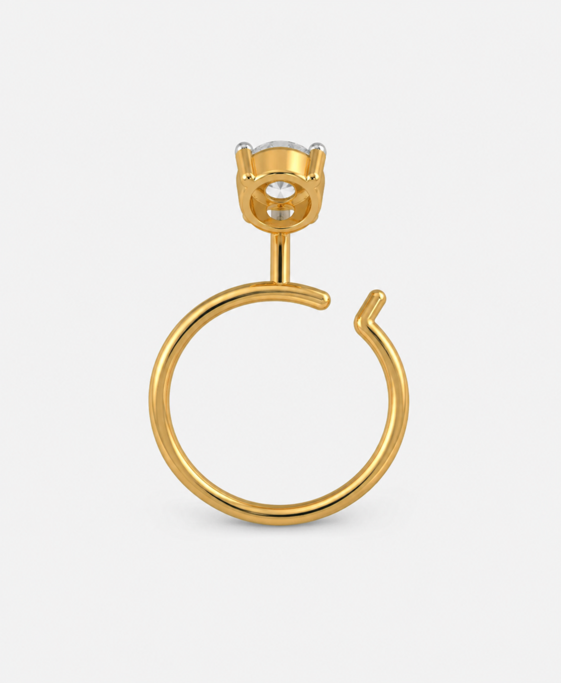 Solitaire Natural Diamond Twist Nose Pin