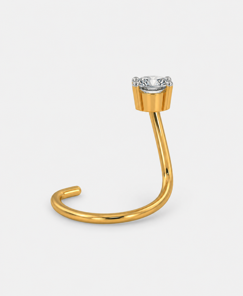 Solitaire Natural Diamond Twist Nose Pin