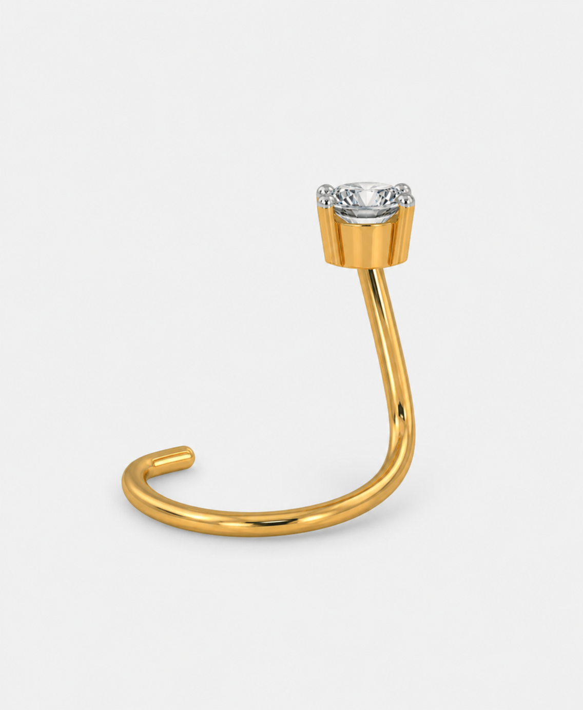 Solitaire Natural Diamond Twist Nose Pin
