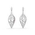 Sculptural Openwork Natural Diamond Jhumka Drop Earrings
