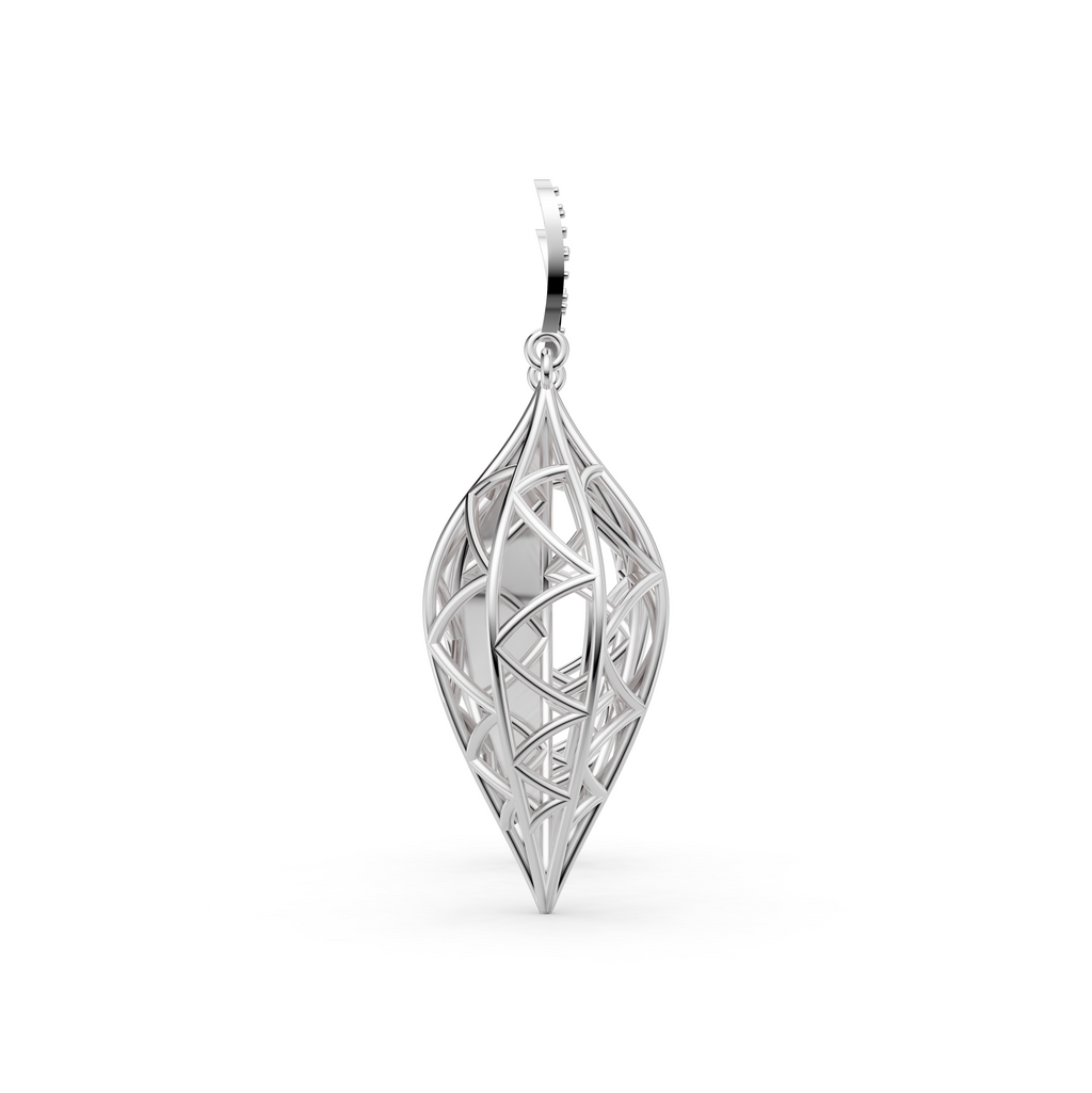 Sculptural Openwork Natural Diamond Jhumka Drop Earrings