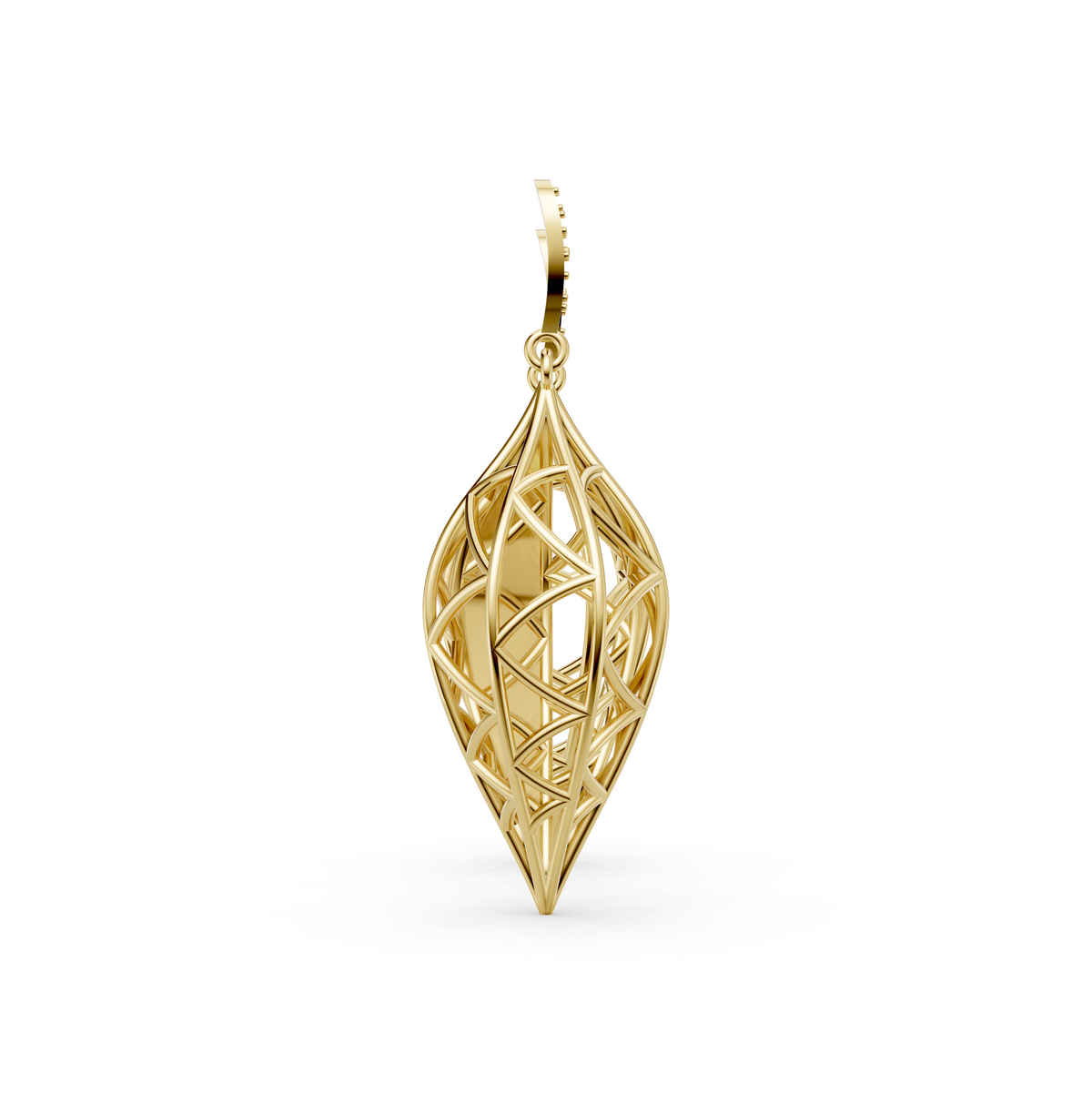 Sculptural Openwork Natural Diamond Jhumka Drop Earrings