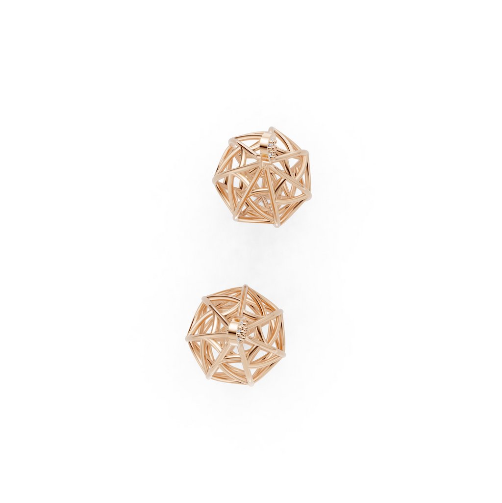 Sculptural Openwork Natural Diamond Jhumka Drop Earrings