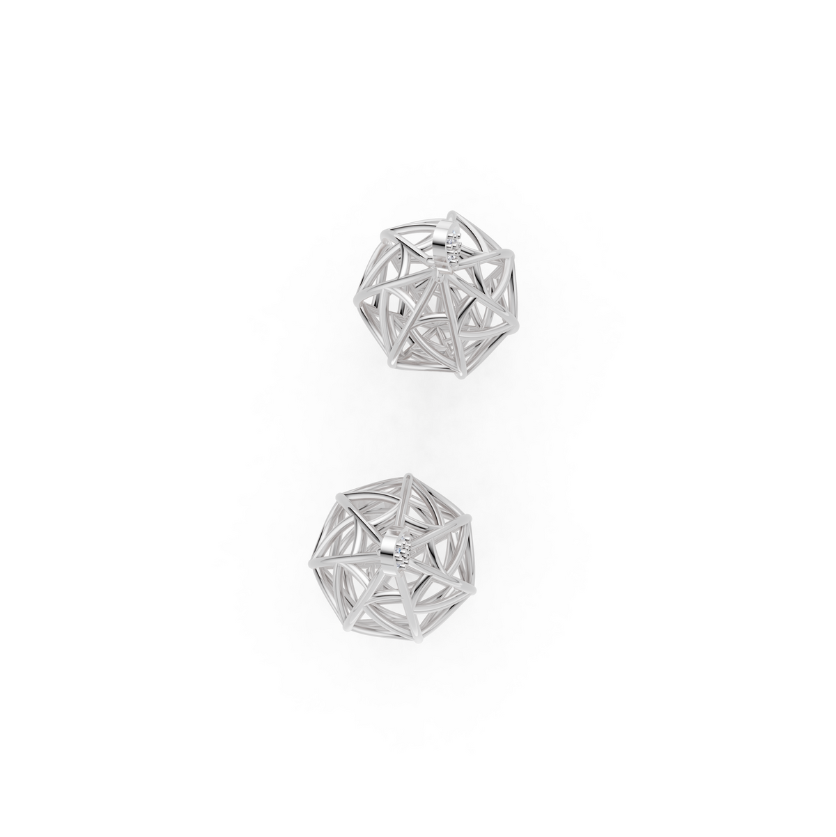 Sculptural Openwork Natural Diamond Jhumka Drop Earrings