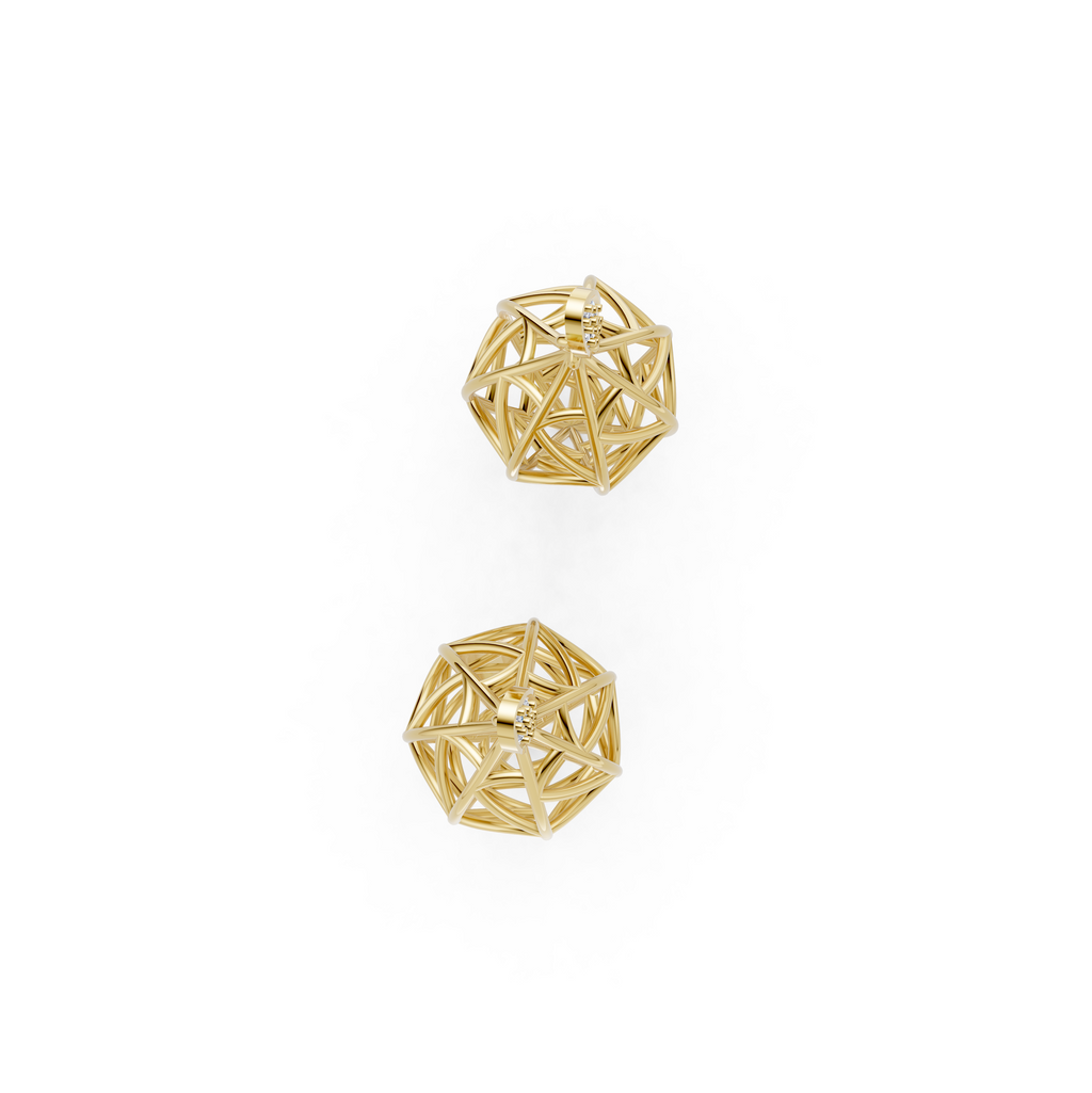 Sculptural Openwork Natural Diamond Jhumka Drop Earrings