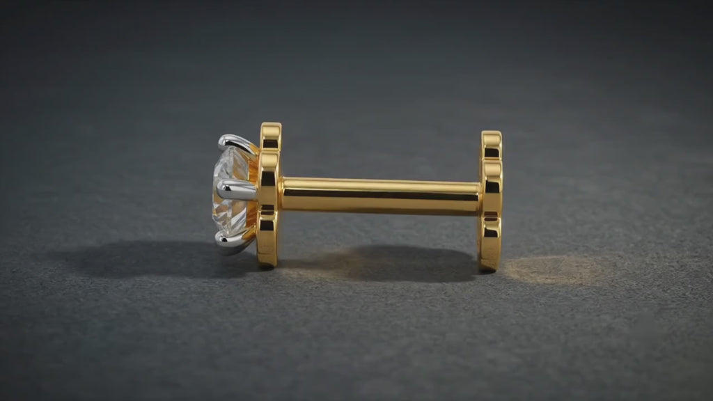 Natural Diamond Nose Pin  18K  Gold