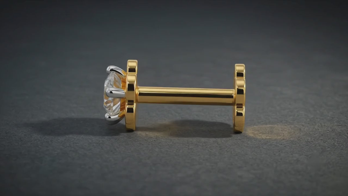 Natural Diamond Nose Pin  18K  Gold