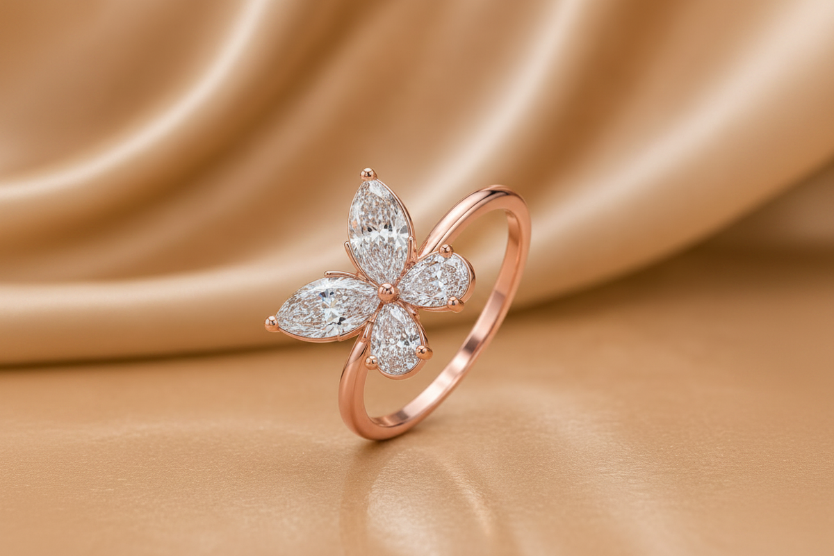 Rose Gold Butterfly Ring