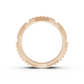 Certified Natural Diamond Women’s Architectural Wide Statement Ring in Solid Gold