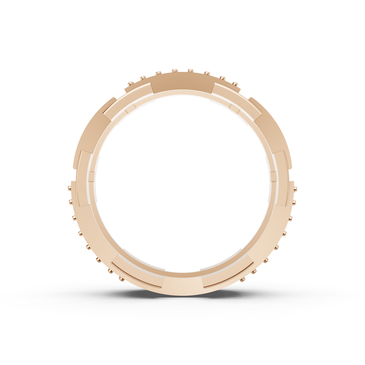 Certified Natural Diamond Women’s Architectural Wide Statement Ring in Solid Gold