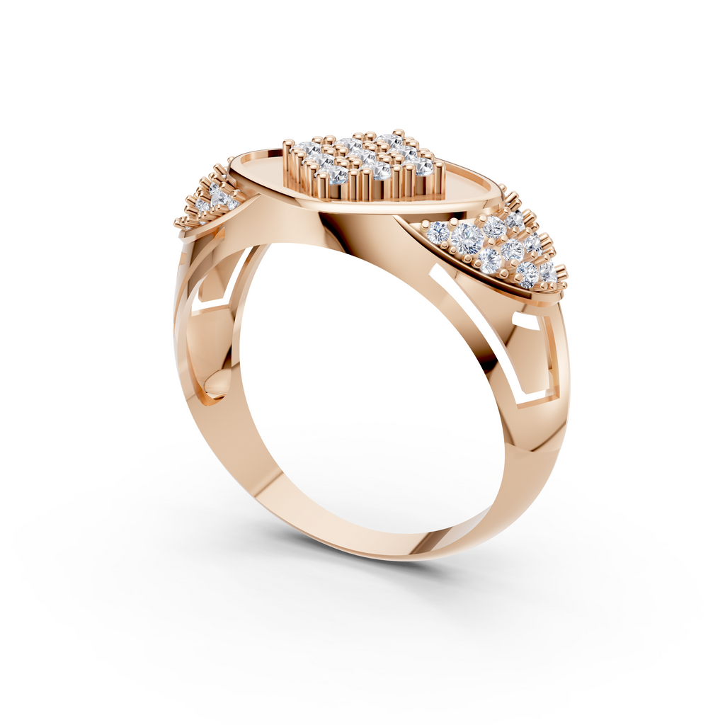 Men's Certified Lab-Grown Diamond Rhombus Cluster Ring