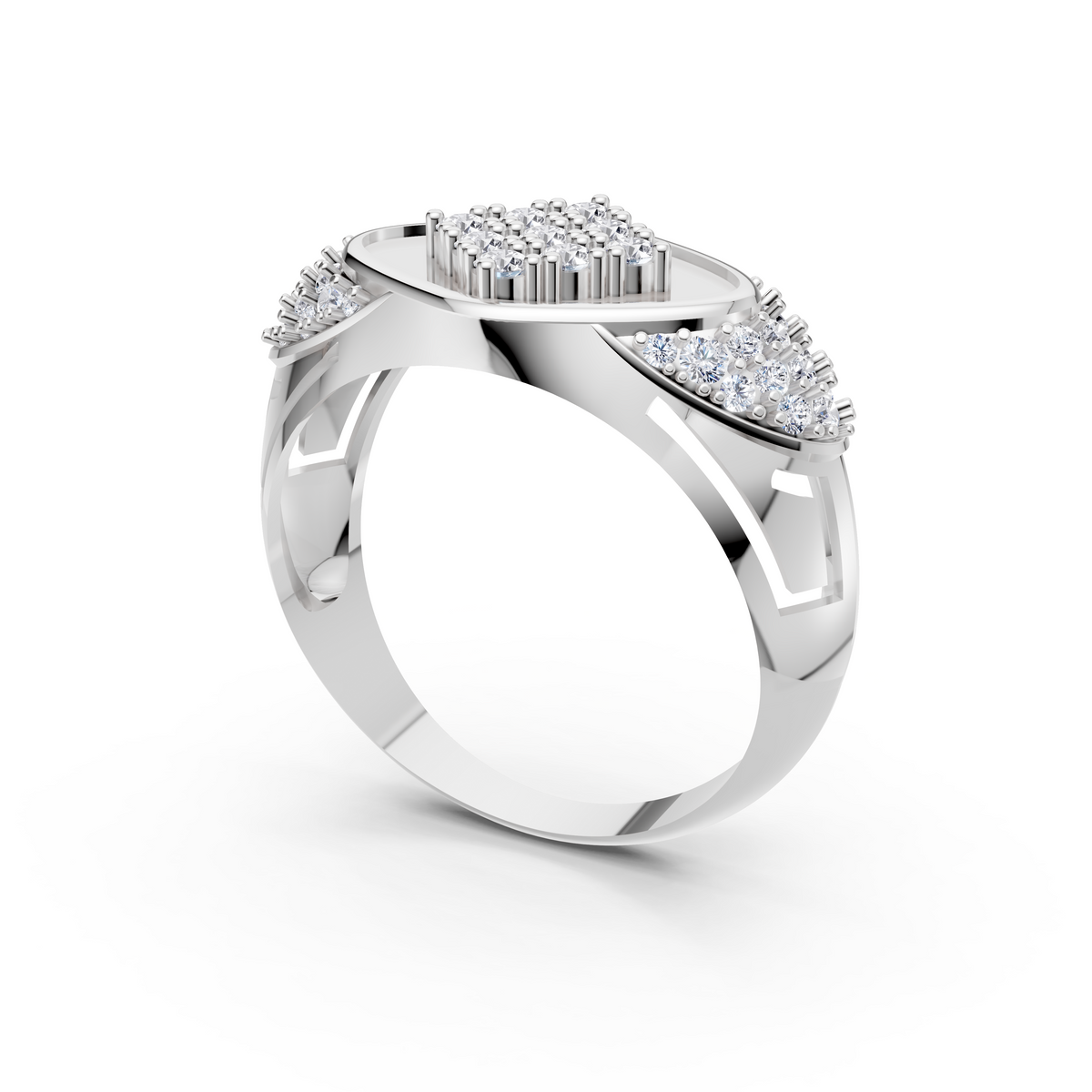 Men's Certified Lab-Grown Diamond Rhombus Cluster Ring