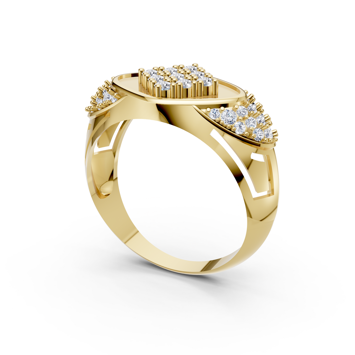 Men's Certified Lab-Grown Diamond Rhombus Cluster Ring