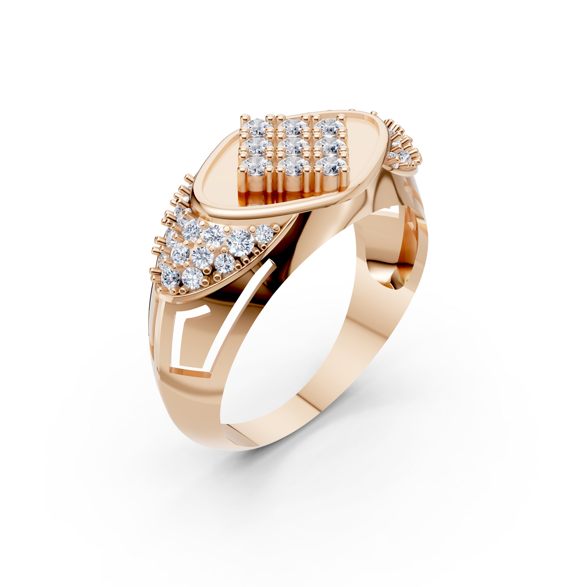 Men's Certified Lab-Grown Diamond Rhombus Cluster Ring
