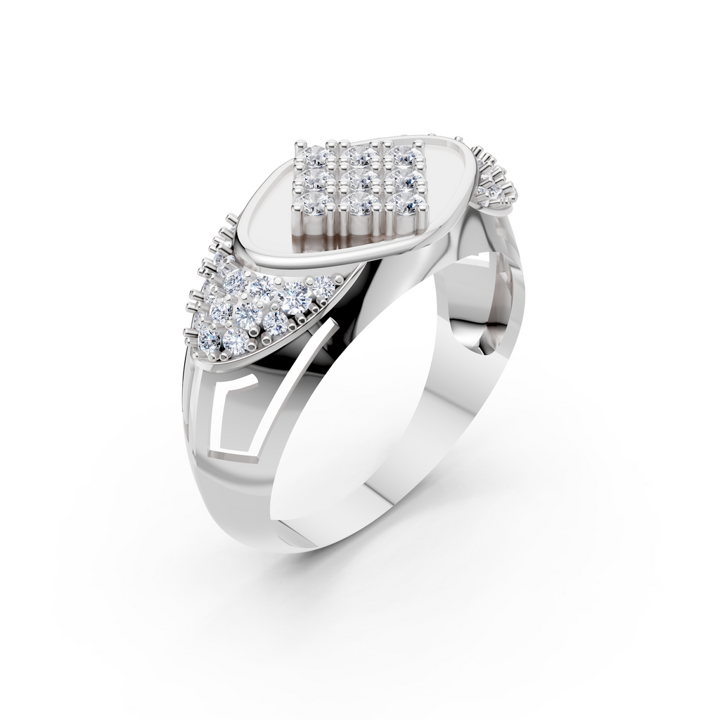 Men's Certified Lab-Grown Diamond Rhombus Cluster Ring