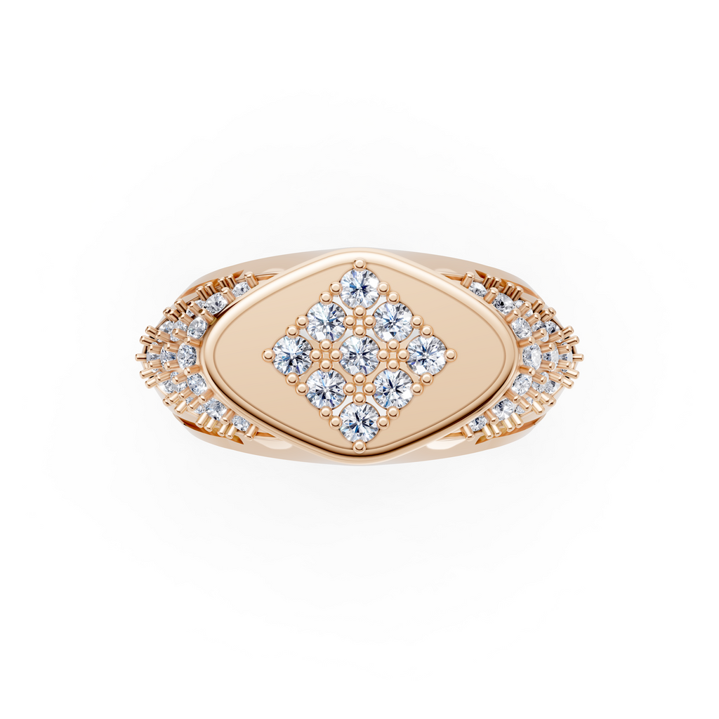 Men's Certified Lab-Grown Diamond Rhombus Cluster Ring