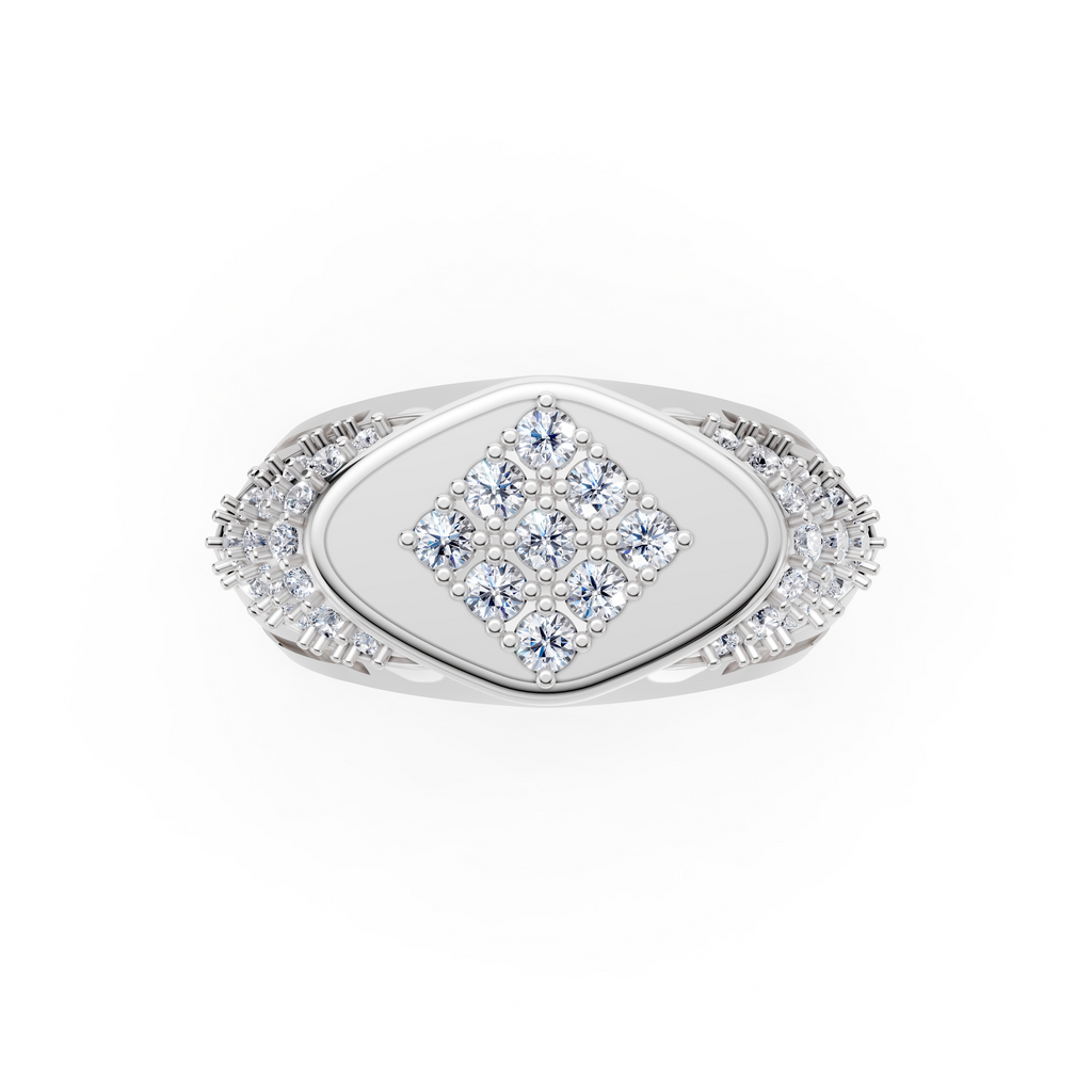Men's Certified Lab-Grown Diamond Rhombus Cluster Ring