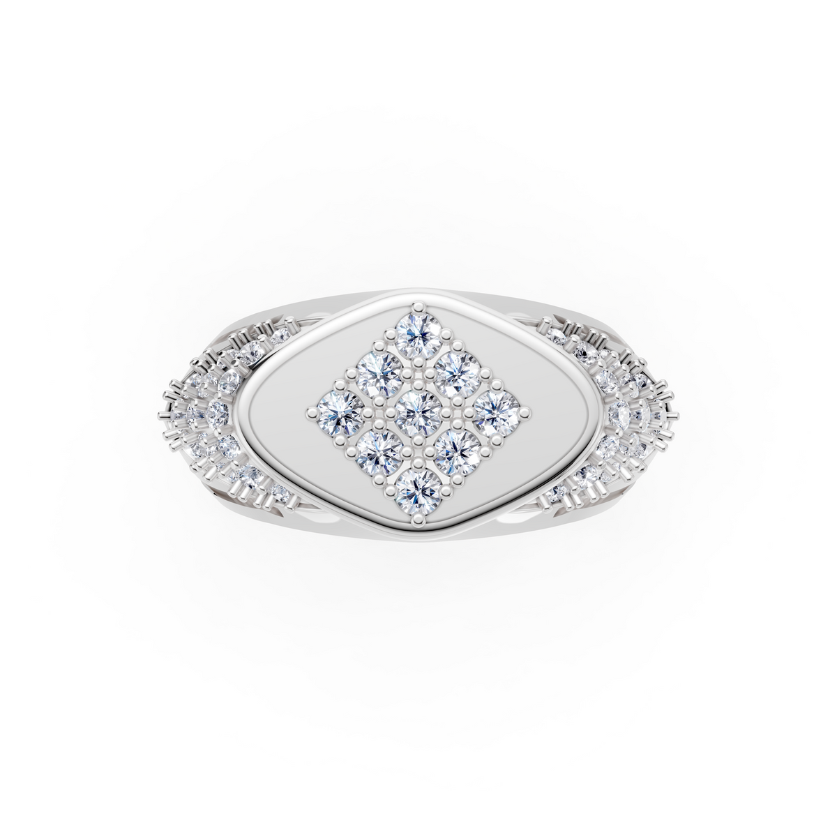 Men's Certified Lab-Grown Diamond Rhombus Cluster Ring