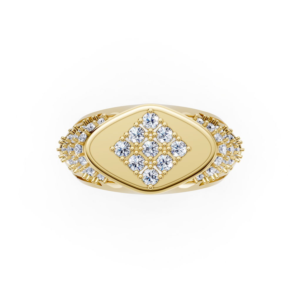Men's Certified Lab-Grown Diamond Rhombus Cluster Ring