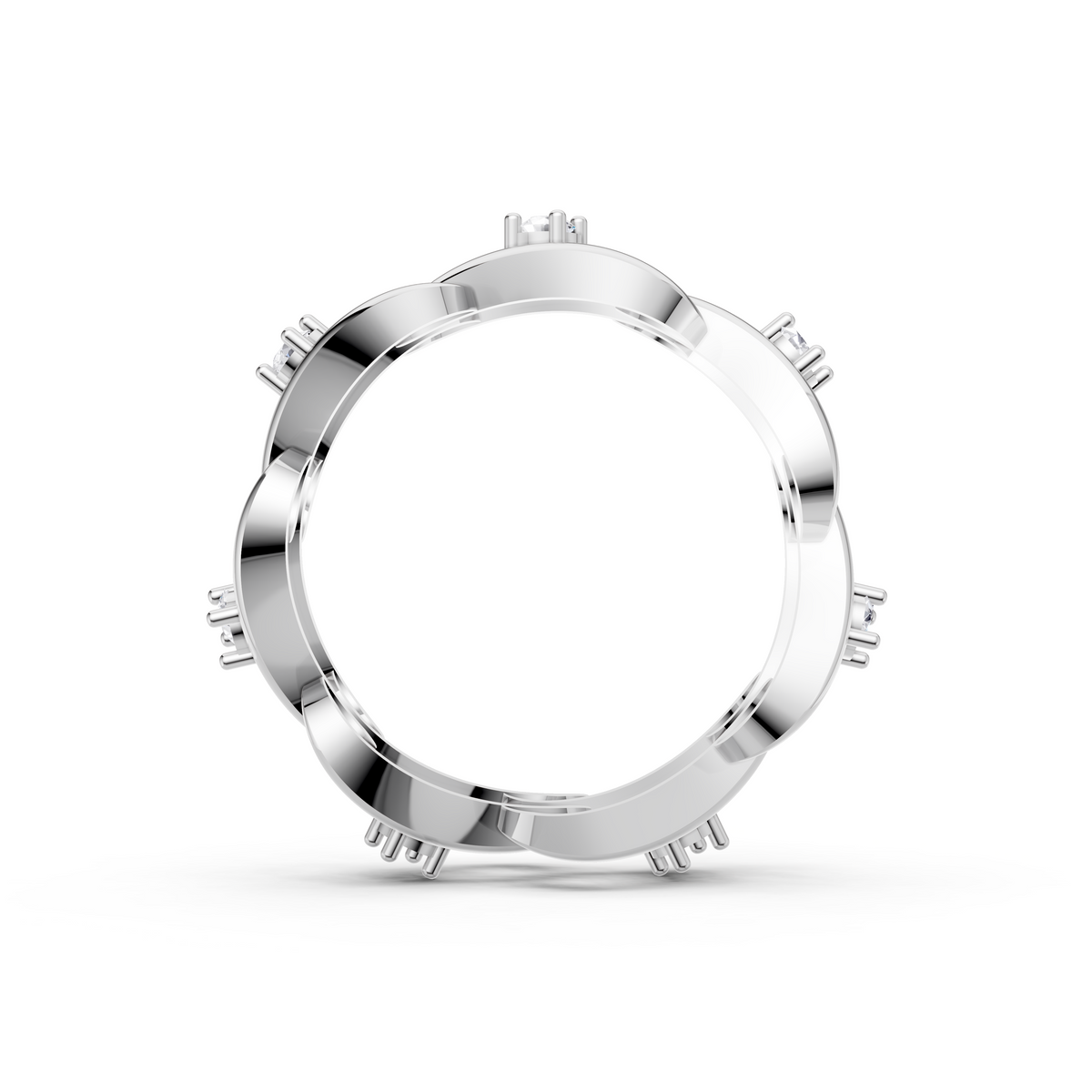 Women’s Lab-Grown Diamond Twisted Swirl Eternity Ring