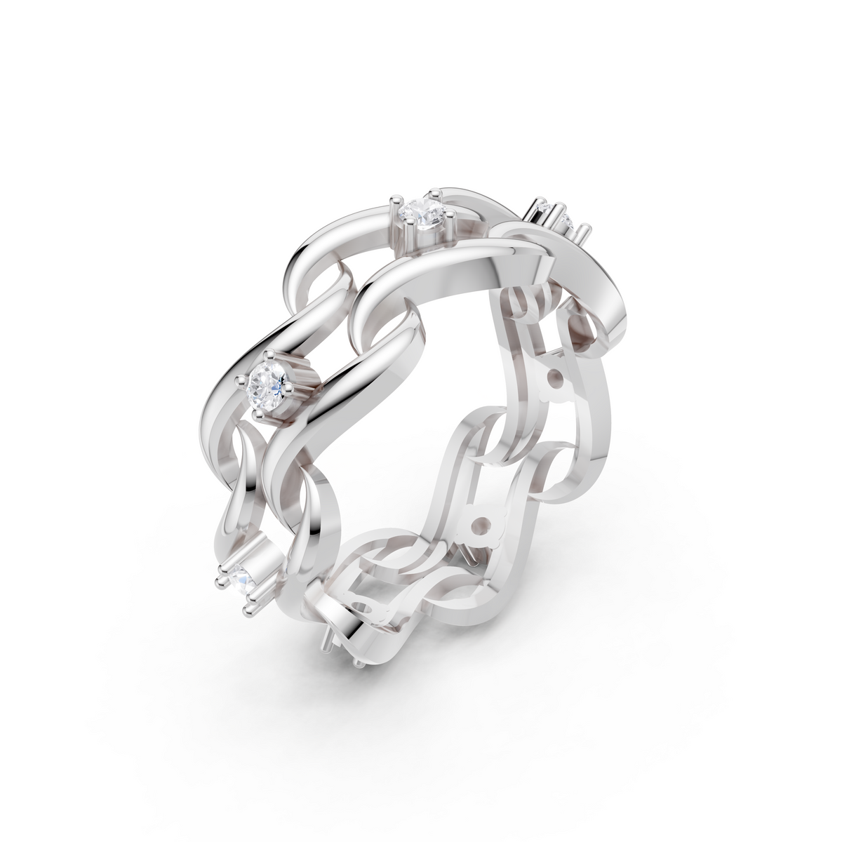 Women’s Lab-Grown Diamond Twisted Swirl Eternity Ring