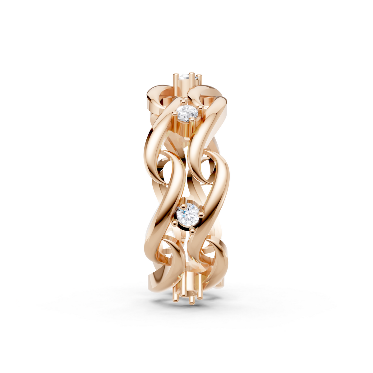 Women’s Lab-Grown Diamond Twisted Swirl Eternity Ring