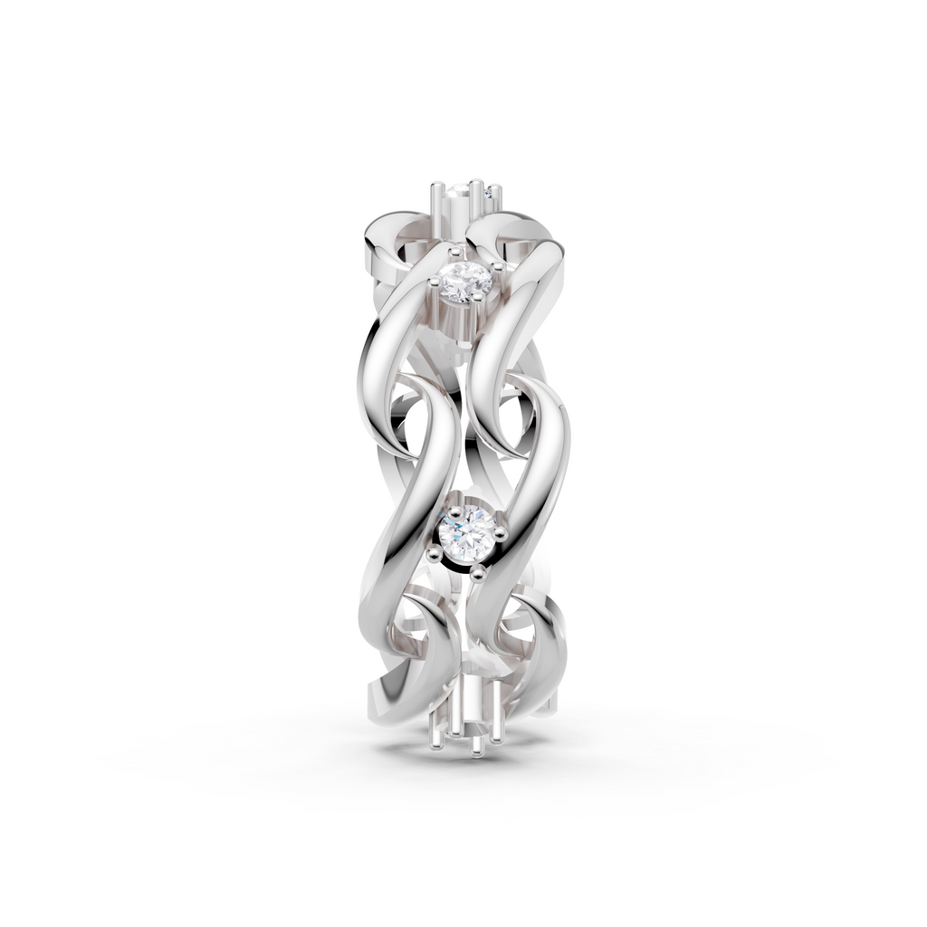Women’s Lab-Grown Diamond Twisted Swirl Eternity Ring