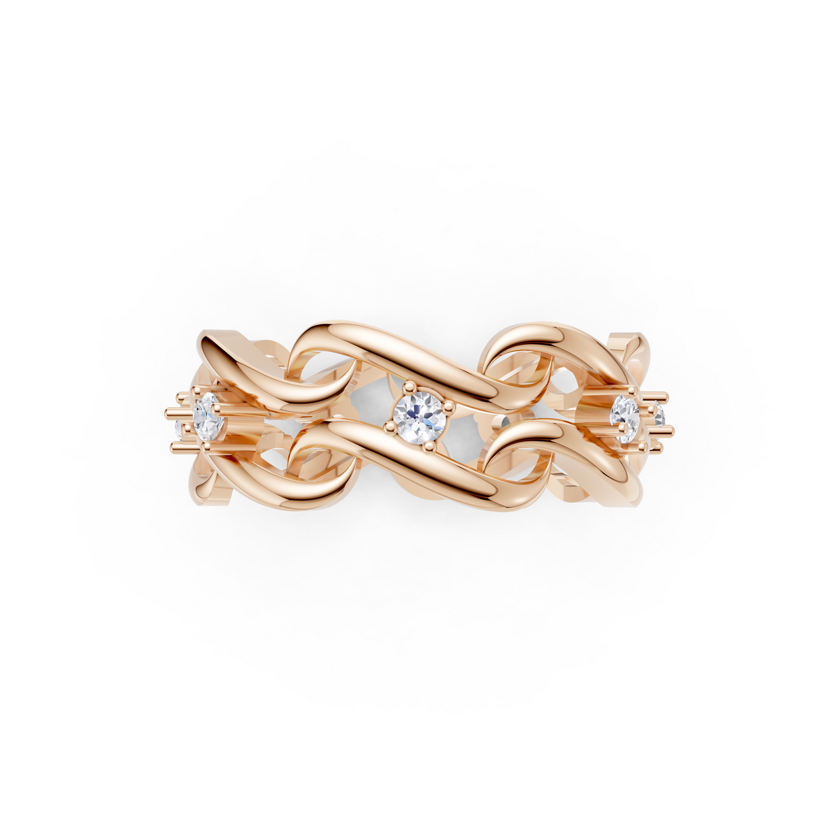 Women’s Lab-Grown Diamond Twisted Swirl Eternity Ring