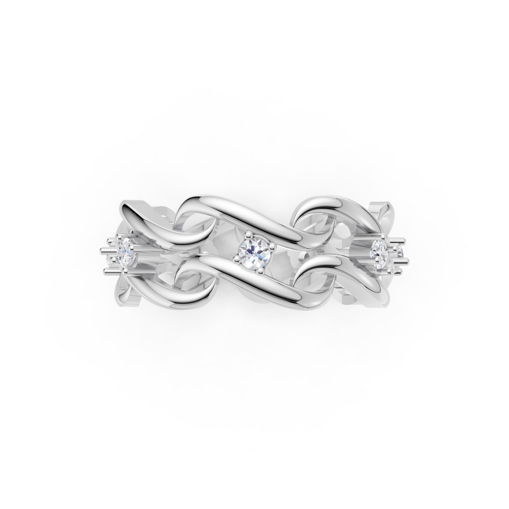 Women’s Lab-Grown Diamond Twisted Swirl Eternity Ring