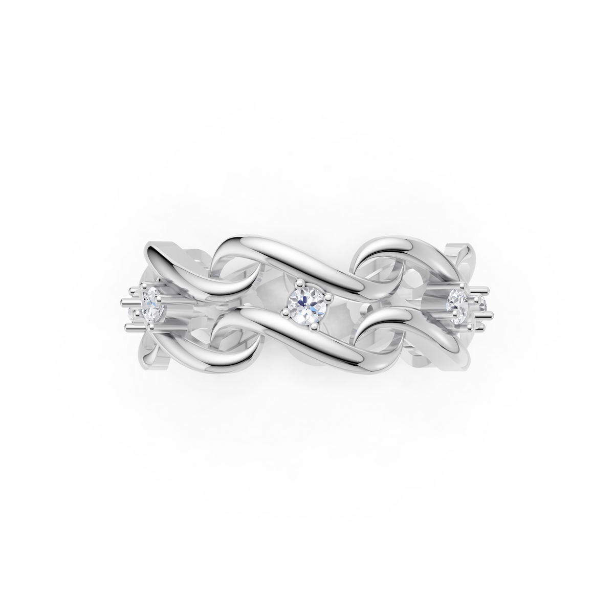 Women’s Lab-Grown Diamond Twisted Swirl Eternity Ring
