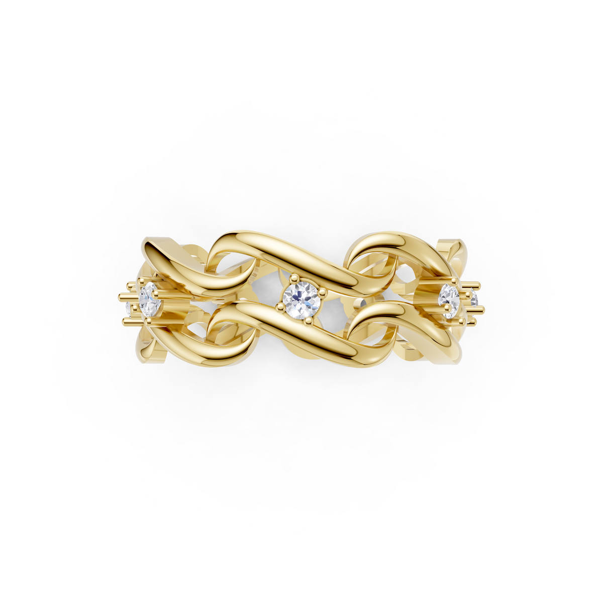 Women’s Lab-Grown Diamond Twisted Swirl Eternity Ring